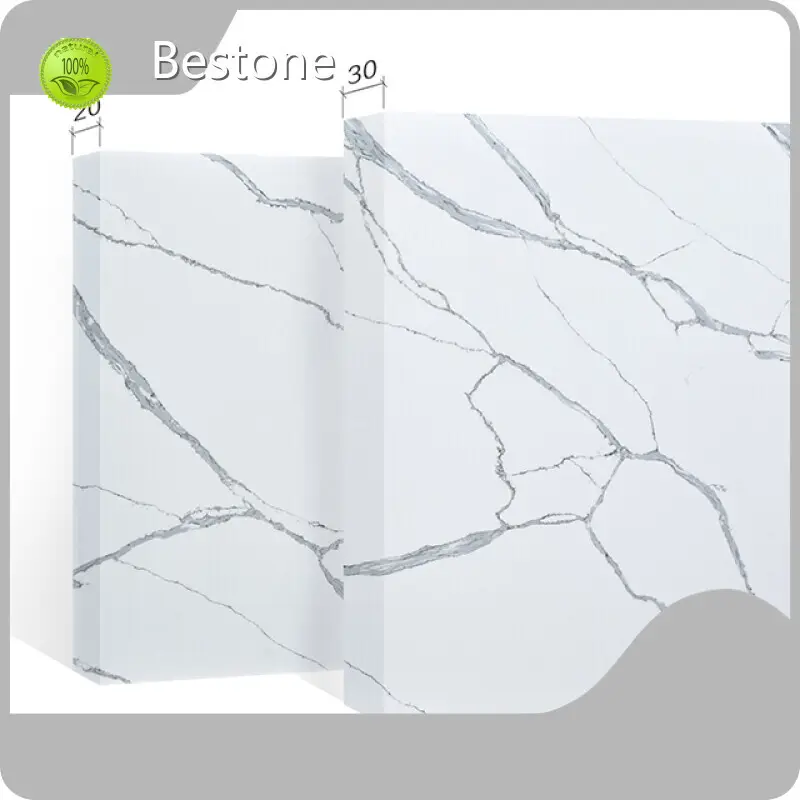 Hot Calacatta Classic Quartz Countertops 3200x1600mm / 3000x1400mm Bestone Brand 1