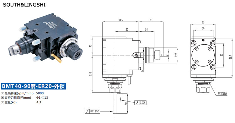 BMT40R-ER20-90-Manual Lathe Machine, Economic CNC Lathe Machine, Heavy Duty Flat Bed CNC Lathe Machining Center