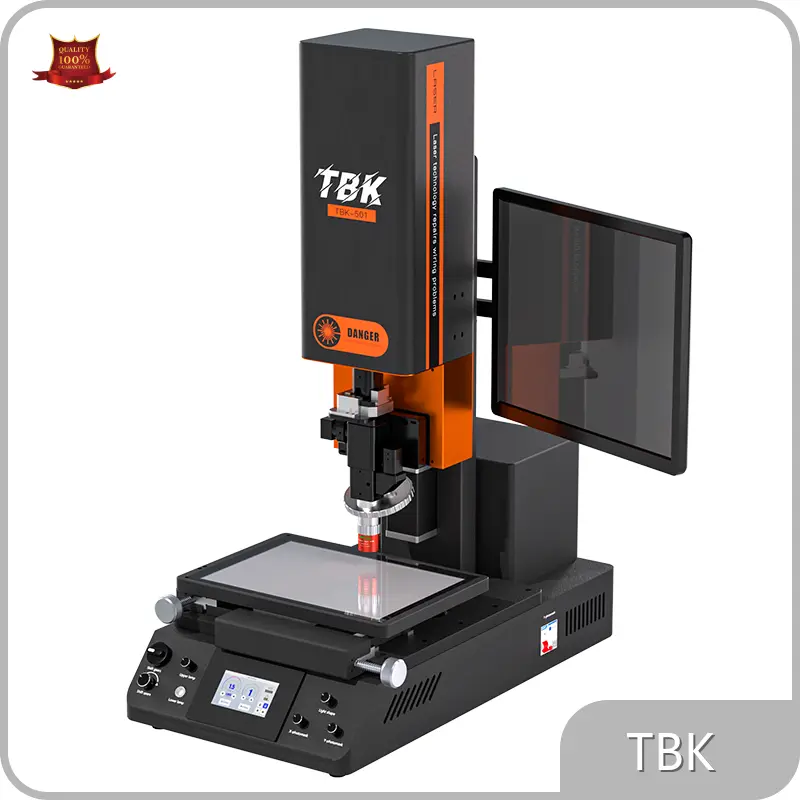 La mejor máquina láser de vidrio trasero marca TBK fabricante de pantalla LCD PLC 1