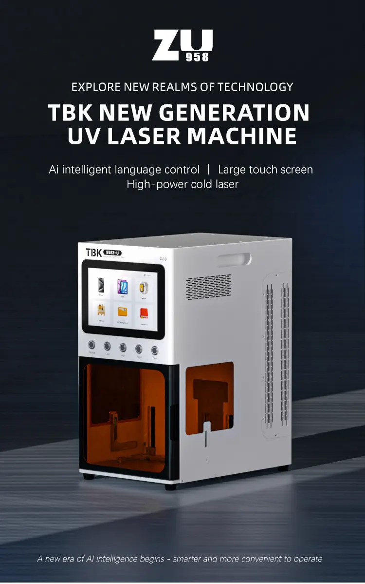 TBK 958ZU Yapay Zeka Kontrollü UV Telefon Lazer Cihazı | Arka Cam Sökme, Ekran Onarımı ve Kendin Yap İşaretleme için Akıllı Otomatik Odaklama 6