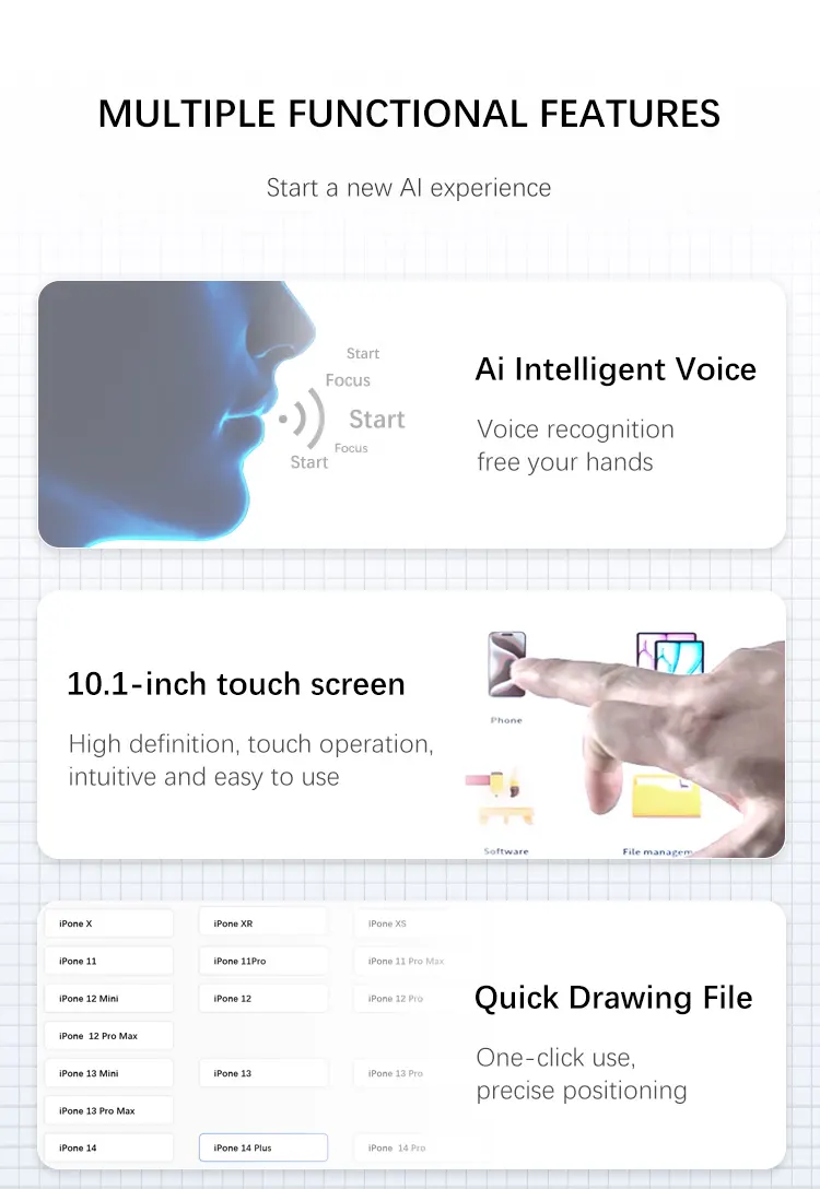 TBK 958ZU Yapay Zeka Kontrollü UV Telefon Lazer Cihazı | Arka Cam Sökme, Ekran Onarımı ve Kendin Yap İşaretleme için Akıllı Otomatik Odaklama 7