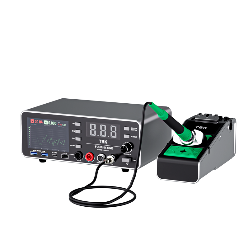 Estação de Solda e Retrabalho TBK 219 com Detector de Curto-Circuito e Testador USB 3