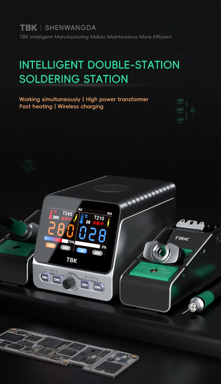 TBK 310 Dual Station Soldering Station with 20W Wireless Charging 5
