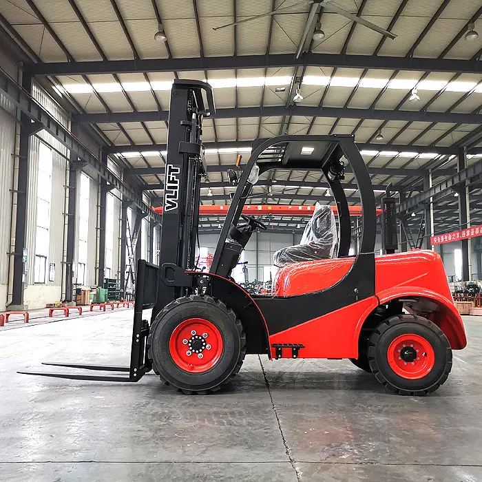 Vlift 3 Ton 3000kg Rough Terrain Diesel Forklift Lifting Height 3000mm Machine For Sale 1