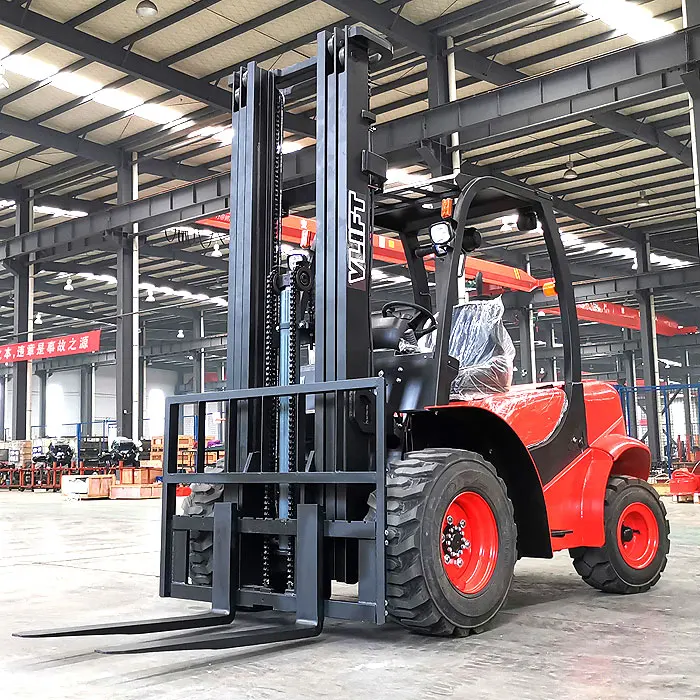Vlift 3 Ton 3000kg Rough Terrain Diesel Forklift Lifting Height 3000mm Machine For Sale 2