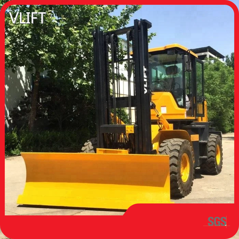 Forklift Truck Manufacturer 4 Ton Rough Terrain Forklift with Snow Shovel Wholesale - VLIFT 1