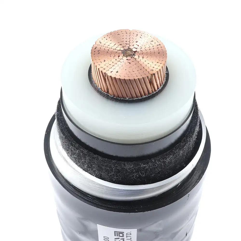 Câble d'alimentation 64-110kV avec conducteur en cuivre Isolation XLPE Gaine en aluminium ondulé Gaine extérieure en PVC 1