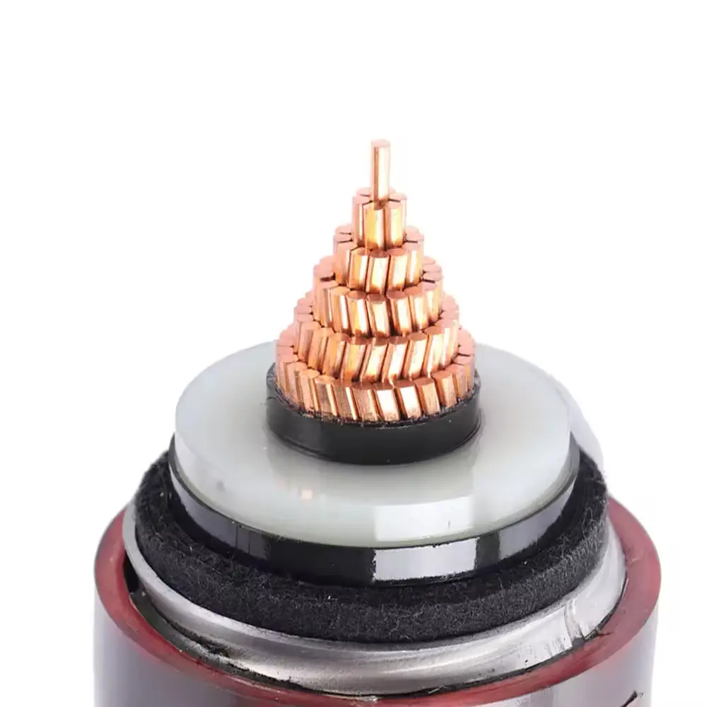 Câble d'alimentation XLPE 127-220kV avec conducteur en cuivre, gaine extérieure en aluminium ondulé PE 1