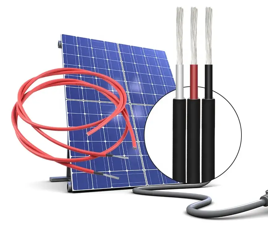 Schwarzes rotes Tinner TUV-Zertifikat Xlpo-Isolierung Pv-Solarkabel 1000 V 1500 V 6 mm 10 mm Strom-PVC-Mantel-Gleichstrom-Solarkabel1 1