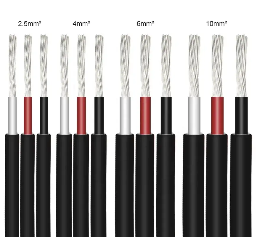 Photovoltaic Special Dc 1.8-3kv Cable Red Black Solar Photovoltaic Pv Power Cable 1