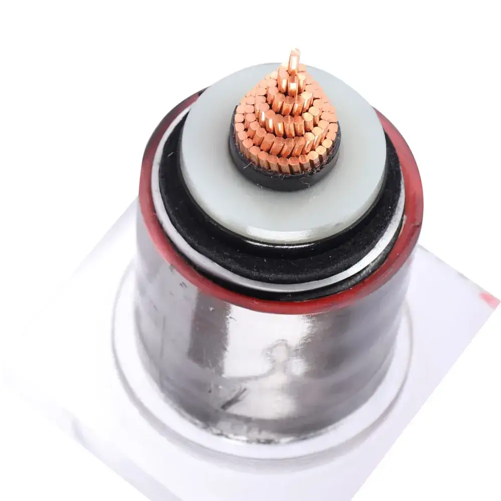 cavo elettrico corazzato ad alta tensione della guaina esterna del pe della guaina di alluminio ondulata del conduttore di rame 64/110kv 1
