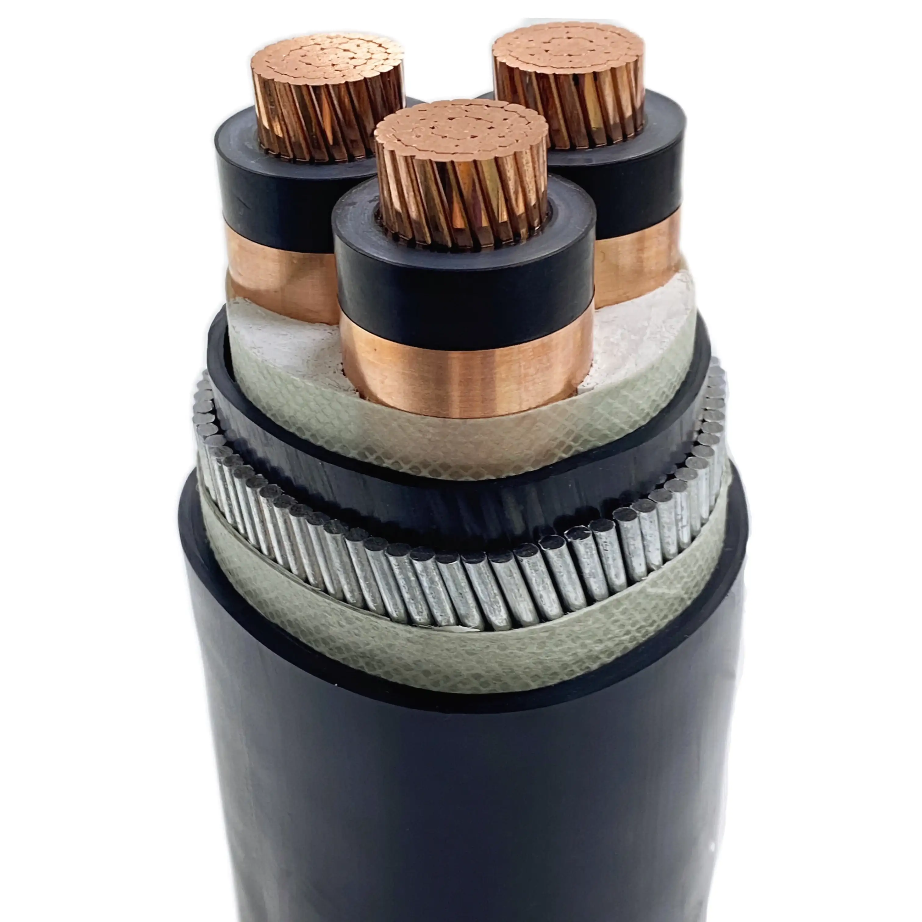 Nyy 3x240mm 15kv 33kv 150mm2 400mm2 500mm 630mm2 Xlpe izolyasiyalı zirehli elektrik kabeli 1