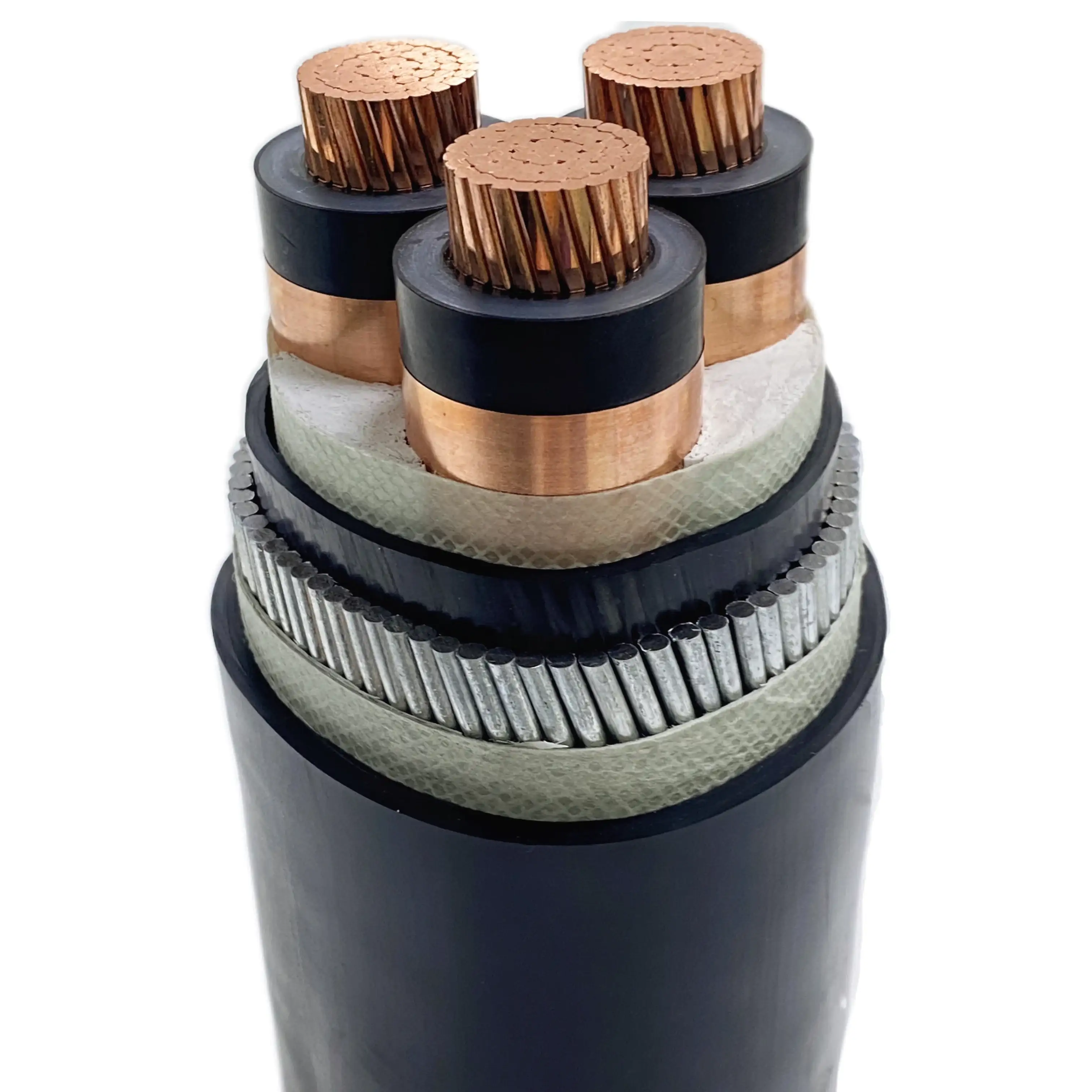 3 Faza Ölçüləri 50mm2 75mm2 90mm 95mm2 Saf Mis Üç Fazalı Zirehli Pvc Elektrik Kabel 1