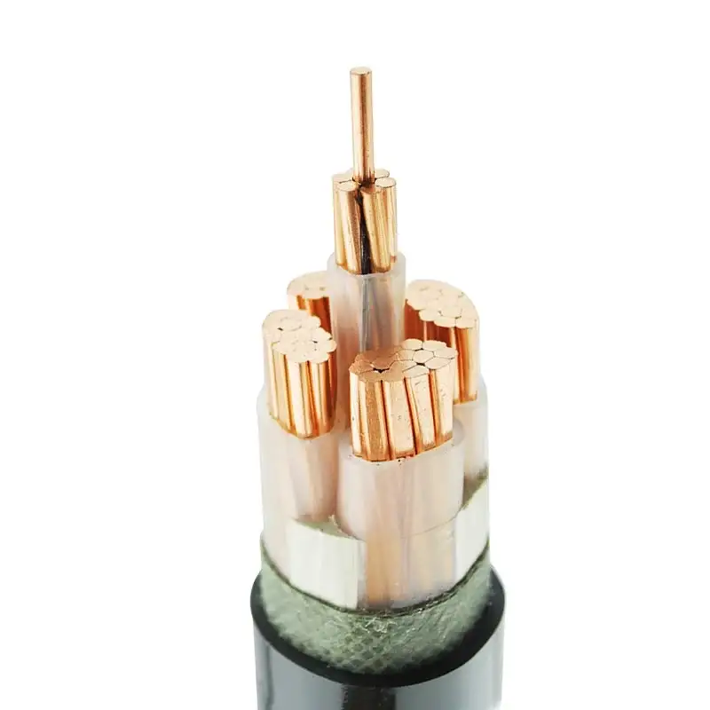Cable de transmisión de la envoltura del Pvc del aislamiento de Xlpe del conductor de cobre de la pureza elevada de los corazones del alambre 4+1 del edificio 1