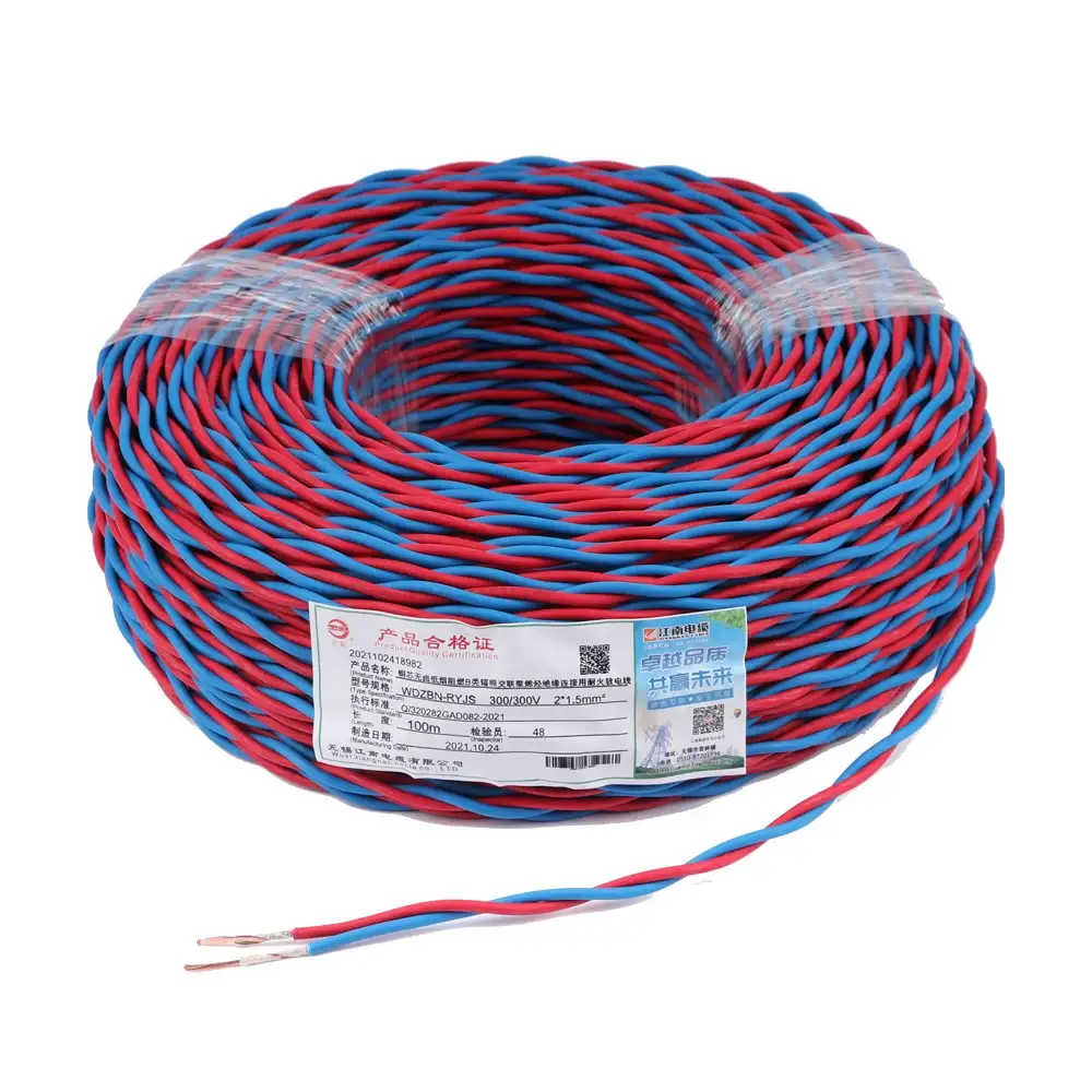 Wdzbn-ryjs Xlpe com bainha torcida 2 núcleos 1,5 mm 2,5 mm fio de cabo elétrico flexível 1