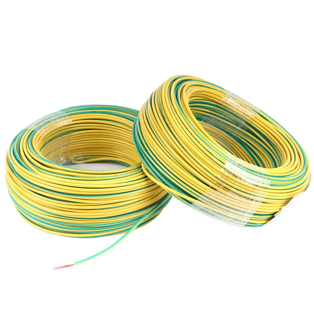 Good Selling Pvc Ground Earth Wire Yellow And Green 1.5 Mm 2.5mm 4mm 6mm Flexible Copper Single Core Electrical Cable 1