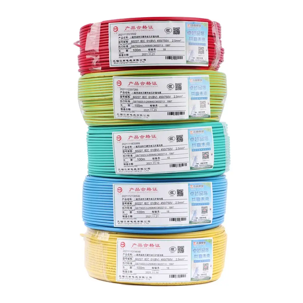 Single Strand Core Pvc Insulated Copper Cable 1.5 Mm 2.5mm 4mm 6mm 10mm 35mm 50 Electrical Wire For House Wiring 450/750v 220v 1