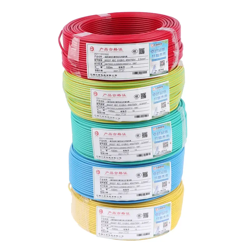 Qiymət 25 35 50 70 95 Mm Mis Elektrik Kabel Pvc İzolyasiyalı Mis Keçirici Kabel Bərk Özlü 1.5mm 2.5mm 4mm 6kv Mm 1