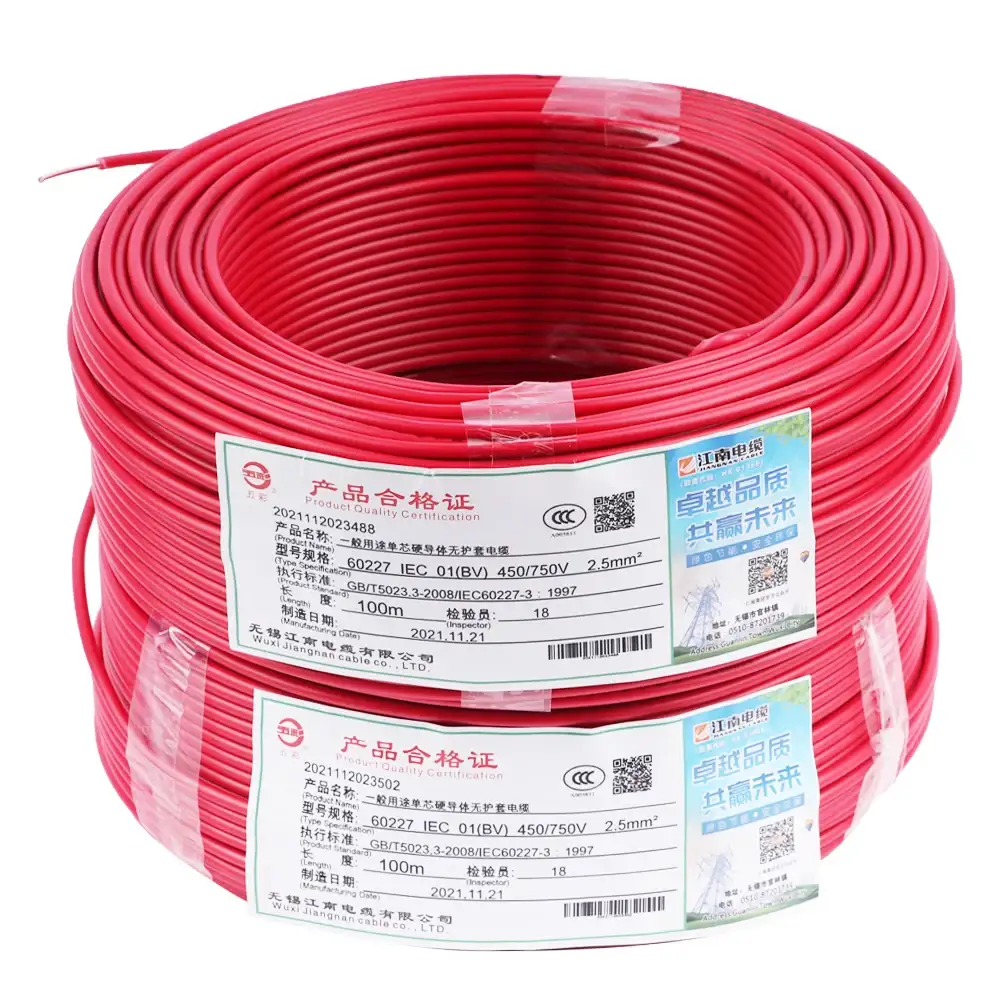 Pvc İzolyasiyalı Mis Keçirici Kabel Bərk Özək 1.5mm2 2.5mm2 8mm 10 Sq Mm Və Tel 100m Qiymət 1