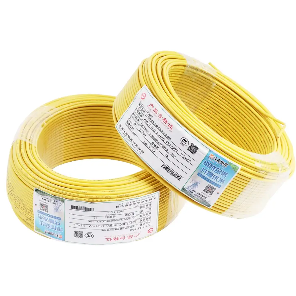 1.5mm 2.5mm 4mm 6mm 10mm 16mm Pvc İzolyasiyalı Mis Tək nüvəli elektrik naqili kabeli 1