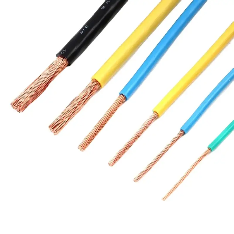Jiangnan Kabel Bvr Çox telli Yumşaq Tel Yüksək Saflıqda Mis Keçirici Pvc İzolyasiya Avadanlıqları Naqilləri 1