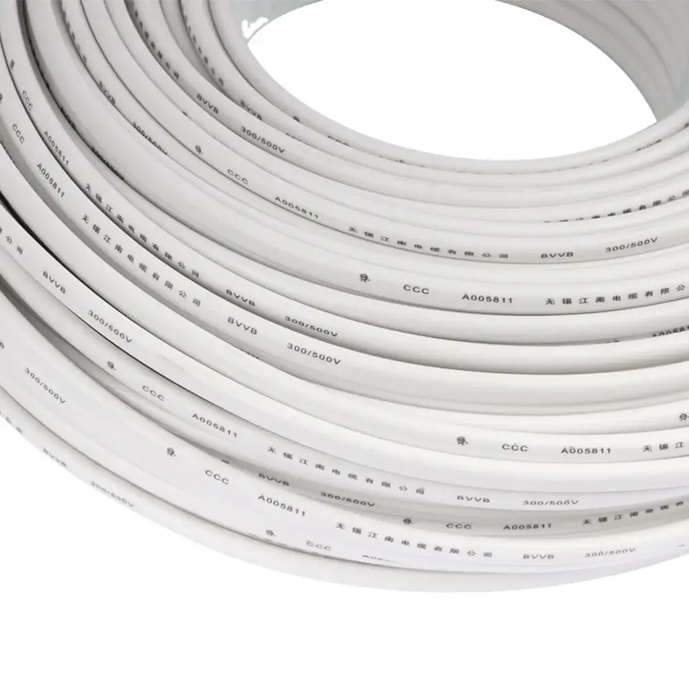 İki və ya üç nüvəli yüksək təmizlikli mis keçirici Pvc izolyasiya Pvc qabıqlı düz kabel 300/500v ev naqilləri 1