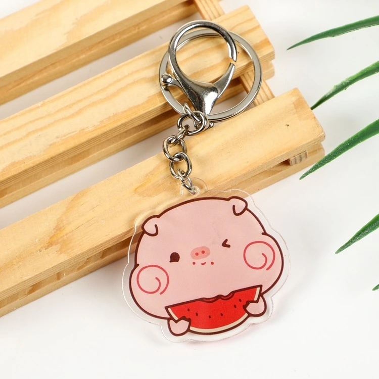 Acrylschlüsselkettenfoto Laser Schnitt Plastik DIY Design Customized Clear Printed Cartoon Muster Acrylbrand Custom 1
