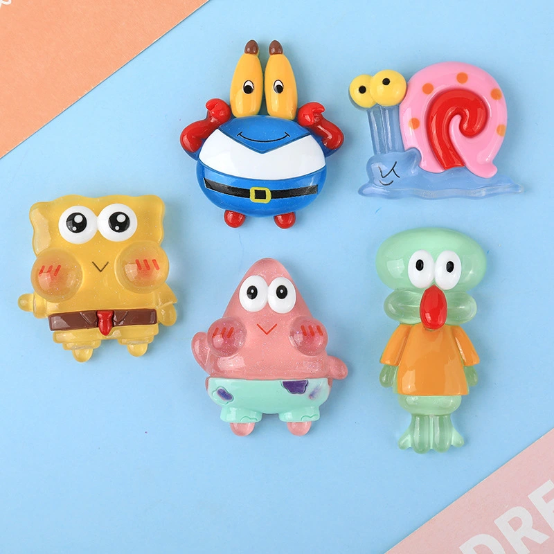 Harzzubehör Nachtlicht großer Cartoon SpongeBob DIY Schmuck Telefon Hülle Patch Keychain Haarclip Material 1