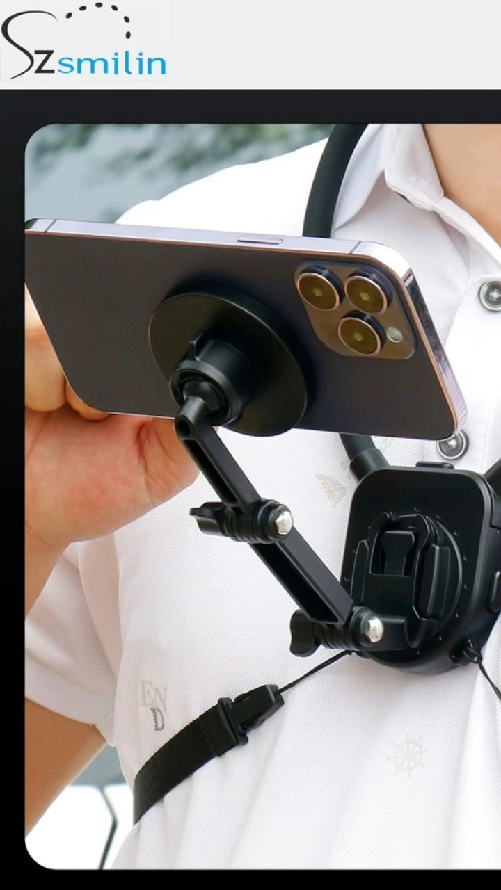Szsmilin Manos Libres Multiángulo POV Vlog Soporte magnético para teléfono alrededor del cuello para gimnasio Ciclismo Correr Caminar Pesca Cocinar 1