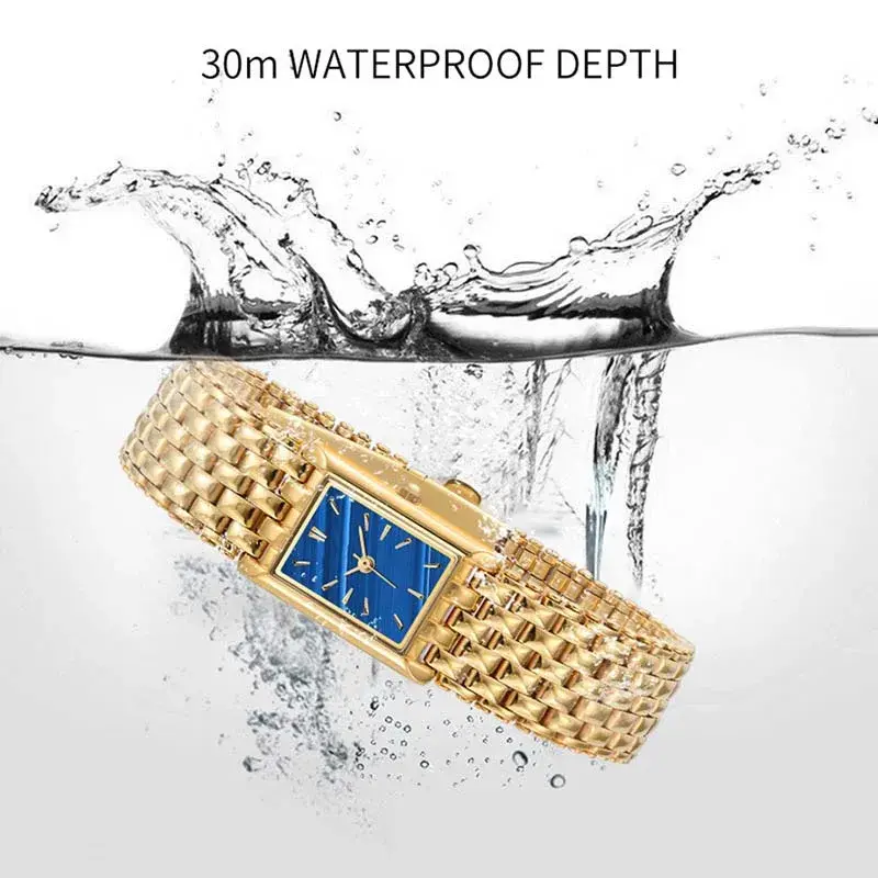 Superficie specchio in vetro rinforzato per orologi in oro in quarzo - - - Nifer Orologio 4