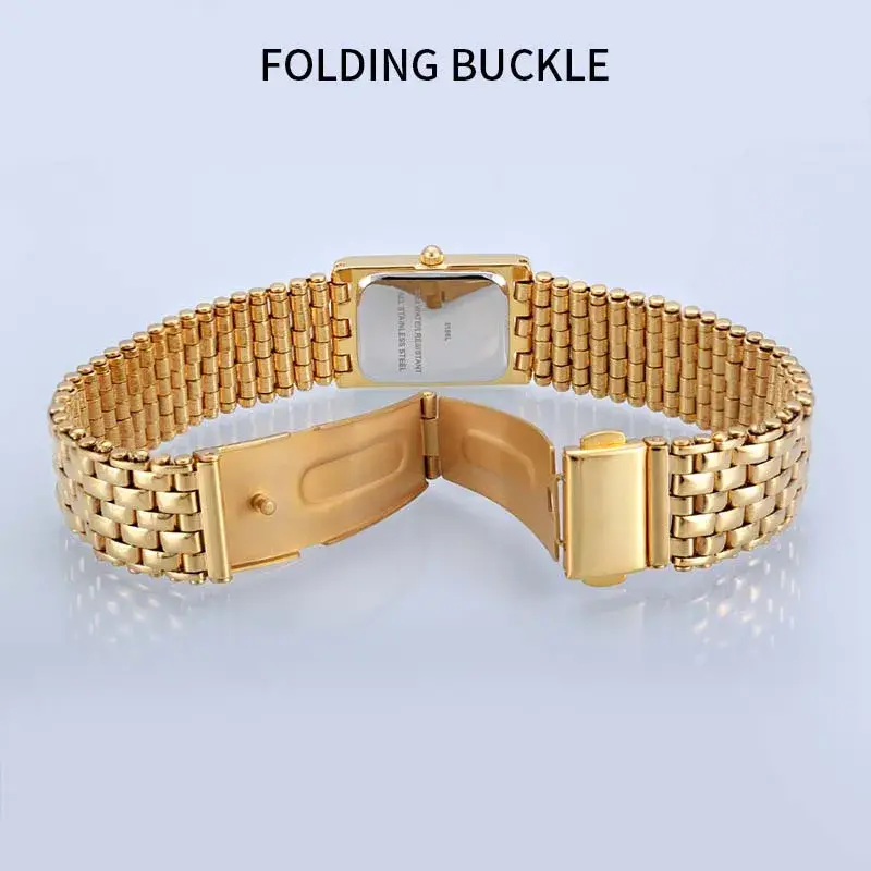 Superficie specchio in vetro rinforzato per orologi in oro in quarzo - - - Nifer Orologio 5