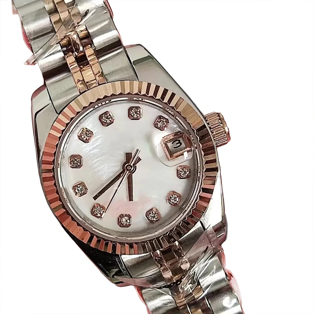 Luxury Brand 26mm Ladies Automatic Mechanical Watch Sapphire Glass Case Dial 904 Stainless Steel Rose Gold 1