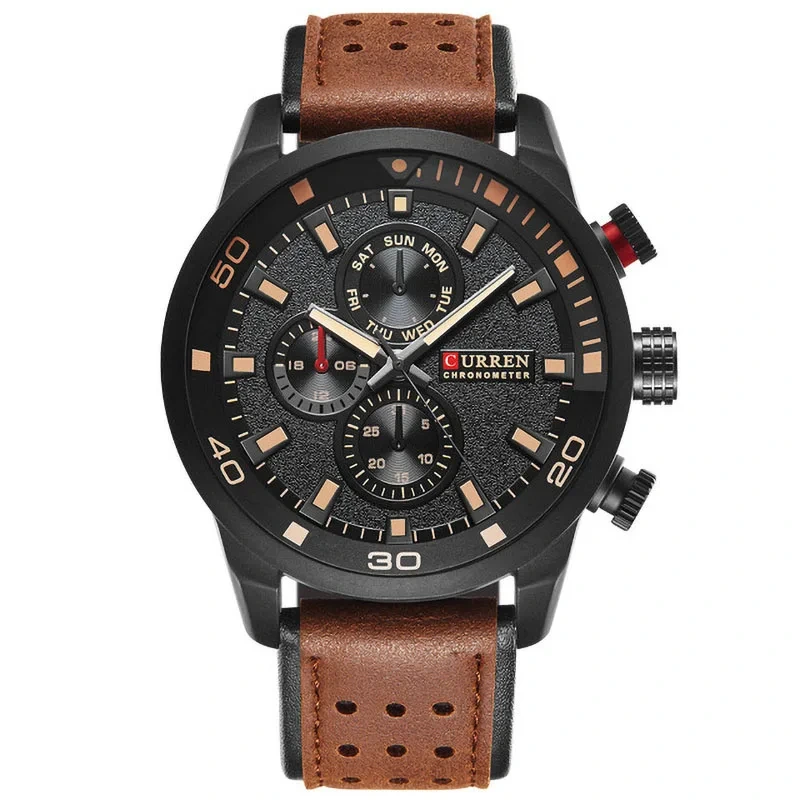 High Quality Men's Durable Waterproof Casual Watch Wholesale Multifunctional Business Wear-resistant Belt Watch 1