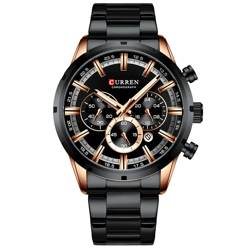 Durable Men's Six Pin Wear-resistant Multifunctional Watch Fashionable Waterproof Calendar Round Watch 1