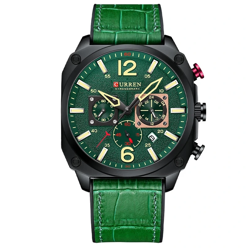 Waterproof Durable Classic Retro Square Watch Wear-resistant Sporty Calendar Couple Six Pin Multifunctional Watch 1
