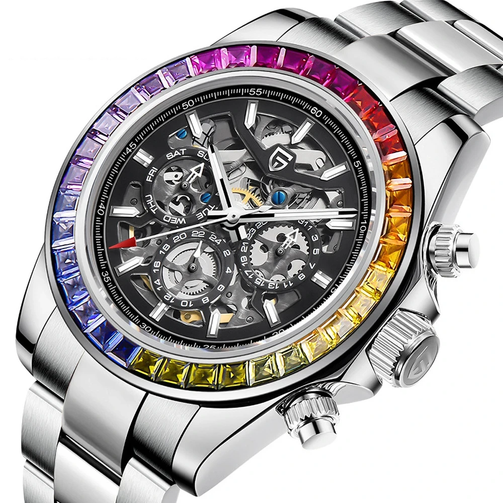 High Quality Wholesale Multi Functional Mechanical Multifunctional Watch With Hollowed Out Steel Waterproof Watch 1