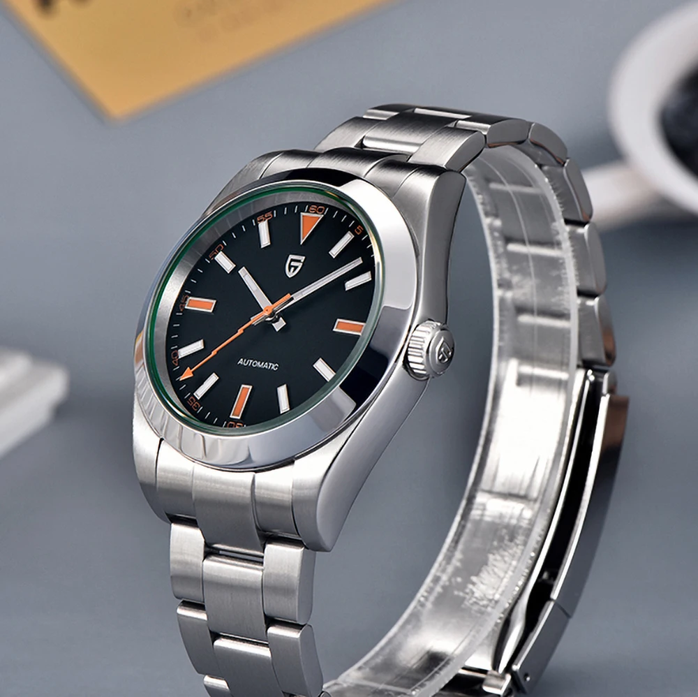 Reloj multifuncional mecánico completamente automático de cristal de alta calidad para hombre, reloj resistente al agua de acero inoxidable para hombre 2