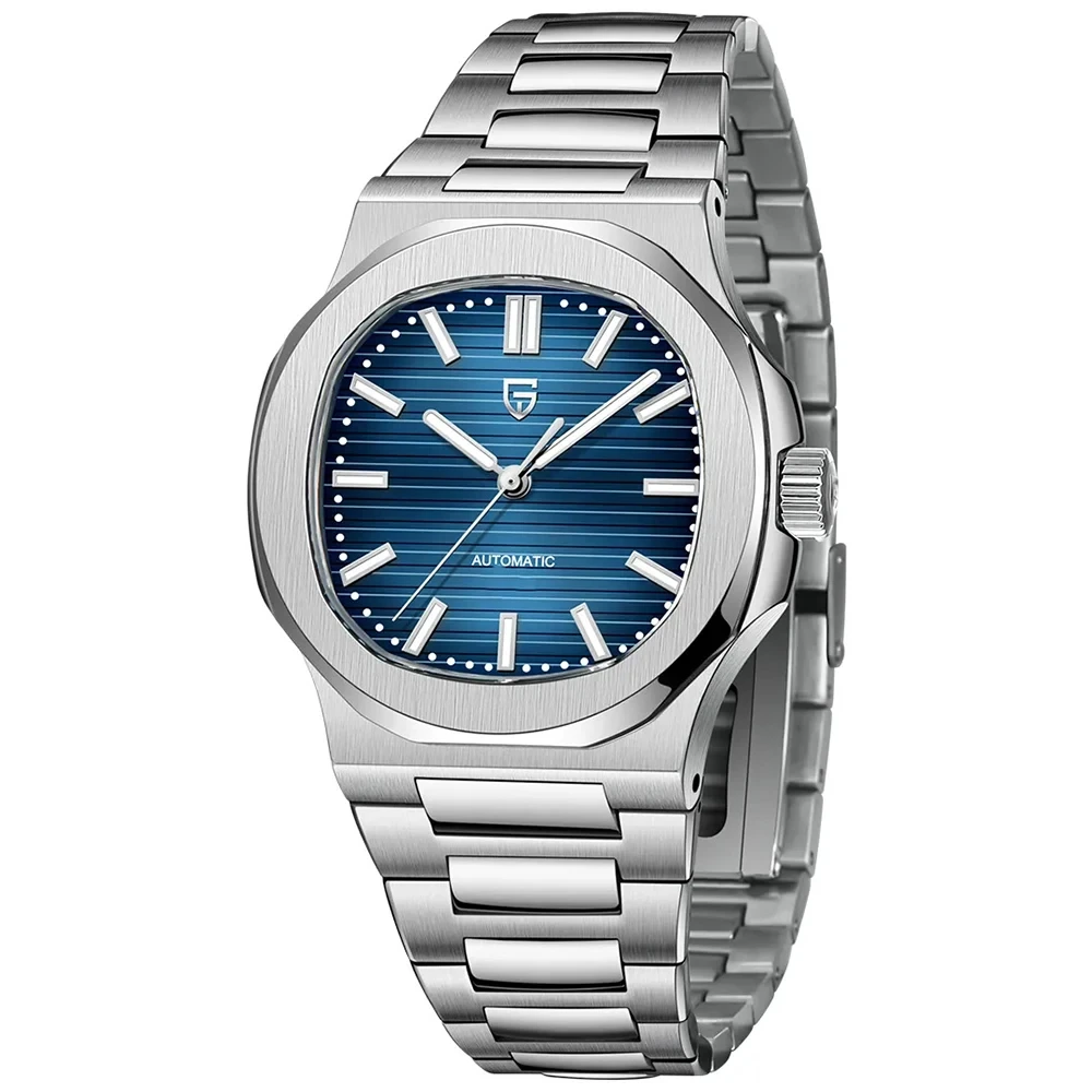 Vollautomatische mechanische Herrenuhr aus Edelstahl, wasserdicht, tonnenförmige Herren-Multifunktionsuhr 1
