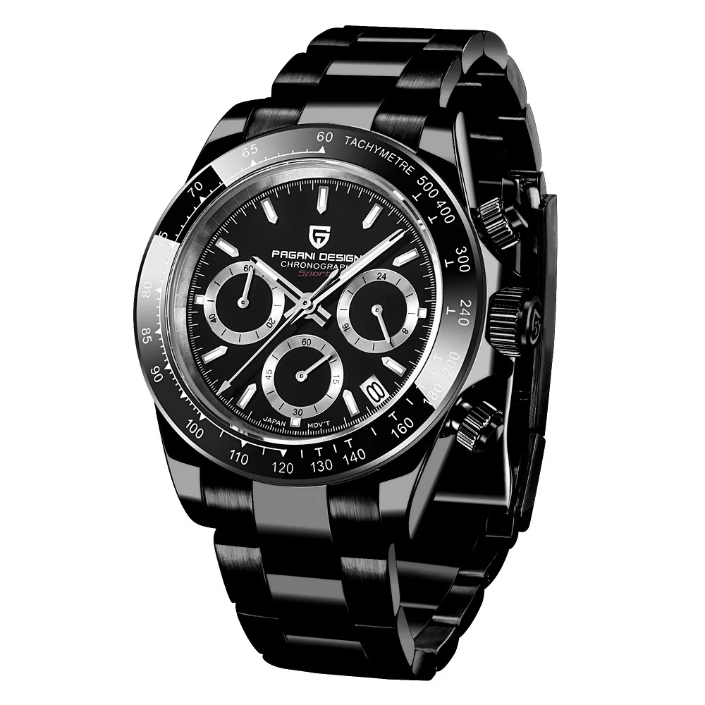 Venta al por mayor Reloj multifuncional de cuarzo con calendario de acero de precisión resistente al agua multifuncional para hombres Reloj multifuncional para hombres 1