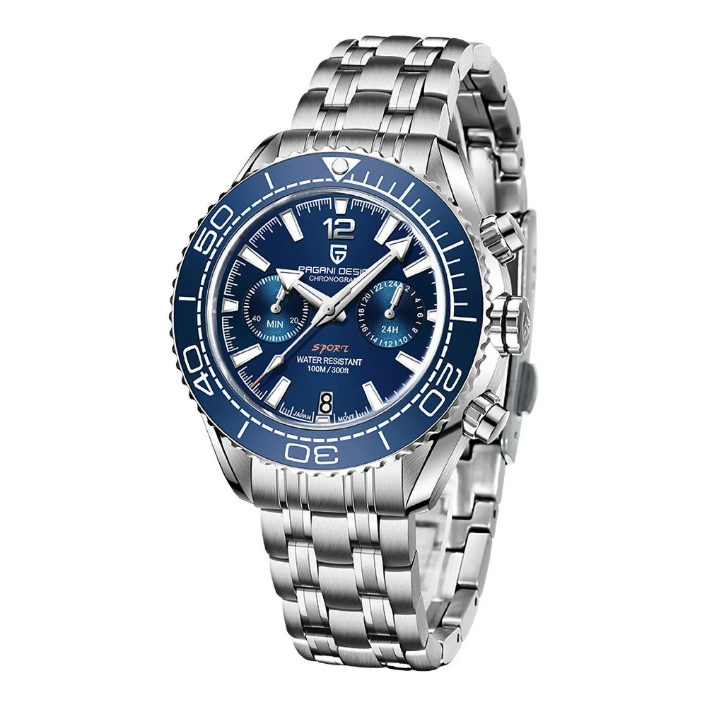 Montre à Quartz pour hommes, à la mode, résistante à l'usure, calendrier, veilleuse, sport, chronométrage multifonctionnel, Business 1