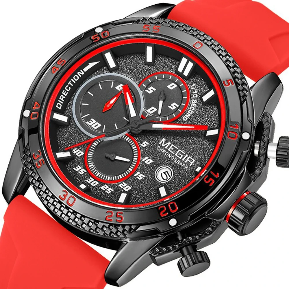 Montre multifonctionnelle de mode montre de sport en Silicone étanche et lumineuse montre à Quartz pour hommes 1