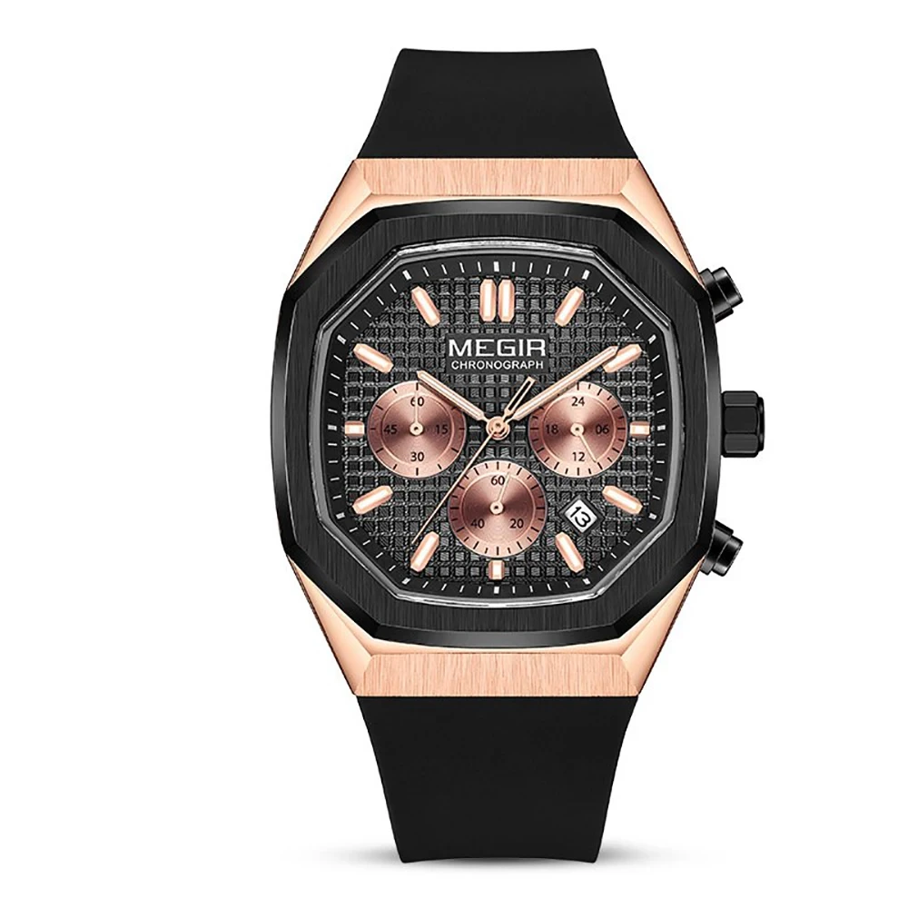 Reloj para hombre, calendario de sincronización multifuncional, reloj de cuarzo, reloj deportivo cuadrado de moda para hombre 1