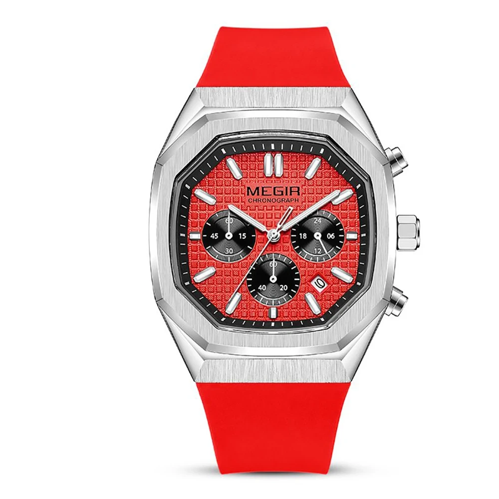 Multifunctional Timing Calendar Quartz Watch Square Fashion Sports Watch Men's Watch 1