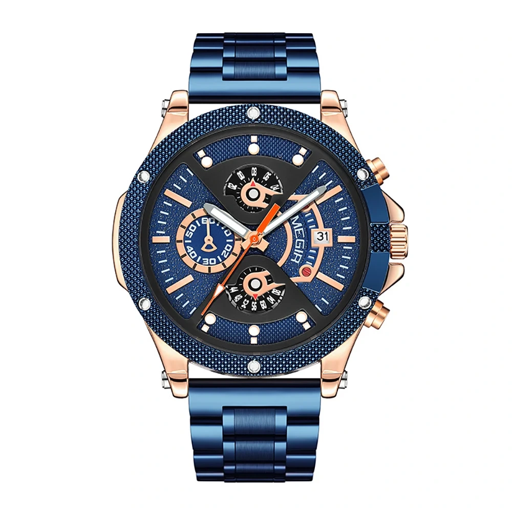 Wear-resistant Waterproof Casual Large Dial Calendar Casual Fashionable Watch Hot Selling Durable Belt Business Watch 1