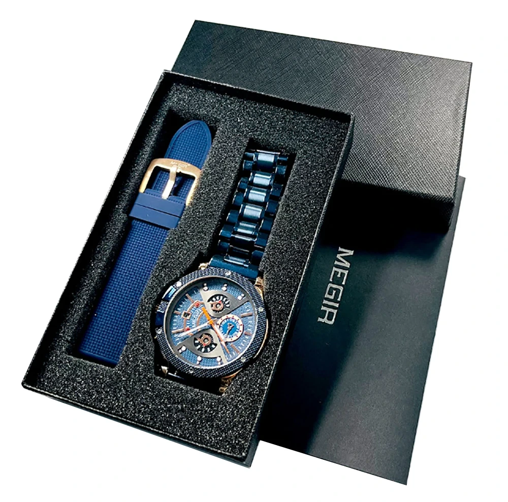 Montre d'affaires ronde pour hommes, étanche, de haute qualité, Durable, multifonctionnelle, étanche 1