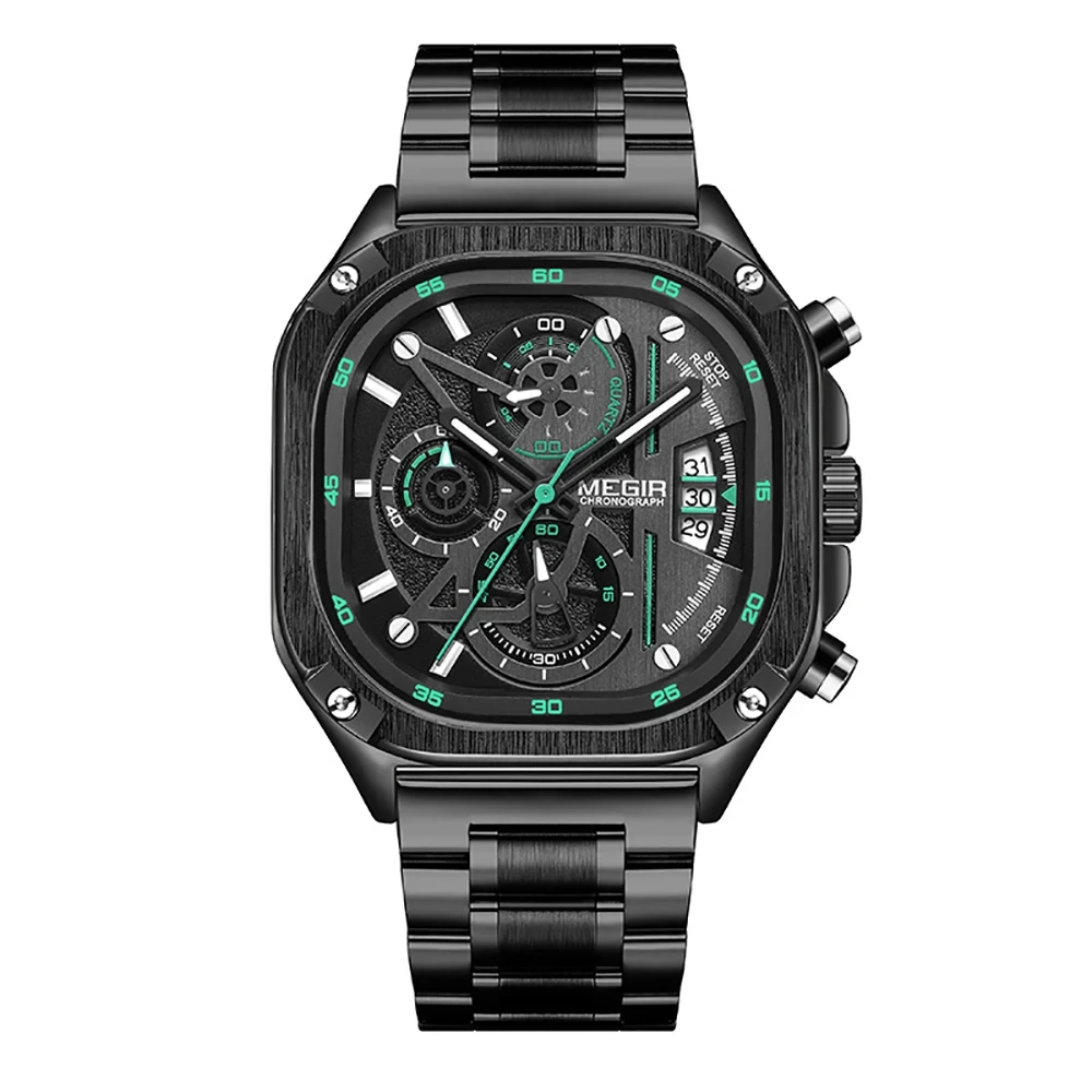 Montre d'affaires personnalisée pour hommes, vente en gros, étanche, carrée, de haute qualité 1