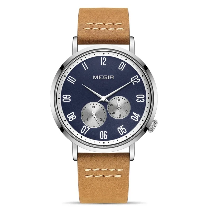 Orologio da uomo luminoso impermeabile versatile e minimalista Orologio da uomo sportivo al quarzo in vera pelle 1