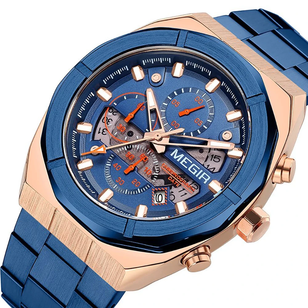 Reloj multifuncional de cuarzo multifuncional para hombre, venta al por mayor de alta calidad, reloj de moda 1