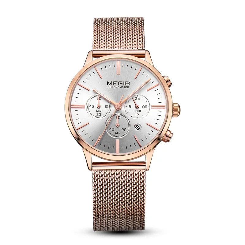 Reloj de cuarzo ligero y delicado para mujer, reloj de cuarzo informal a la moda, reloj de cuarzo multifuncional resistente al agua para mujer 1