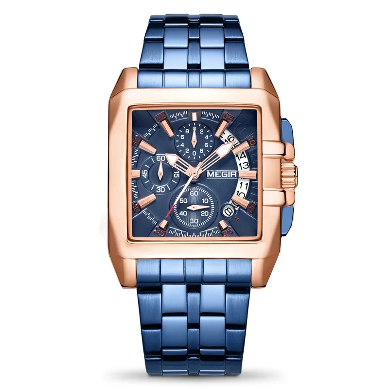 Trendy Men's Quartz Watch Business Multi Functional Timing Steel Band Quartz Watch Men's Quartz Watch 1